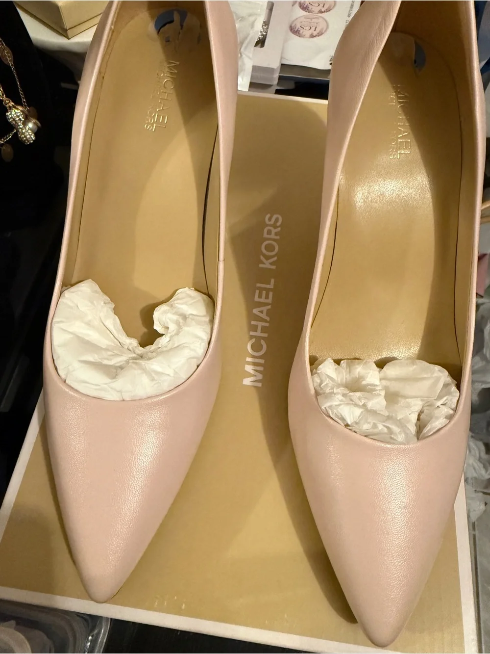 MICHAEL KORS Pale Pink Pointed Toe Pumps
